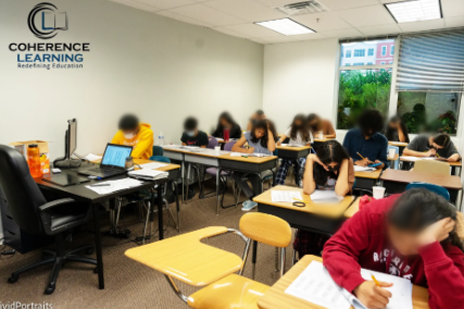 Students working on assignments