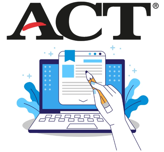ACT logo and computer