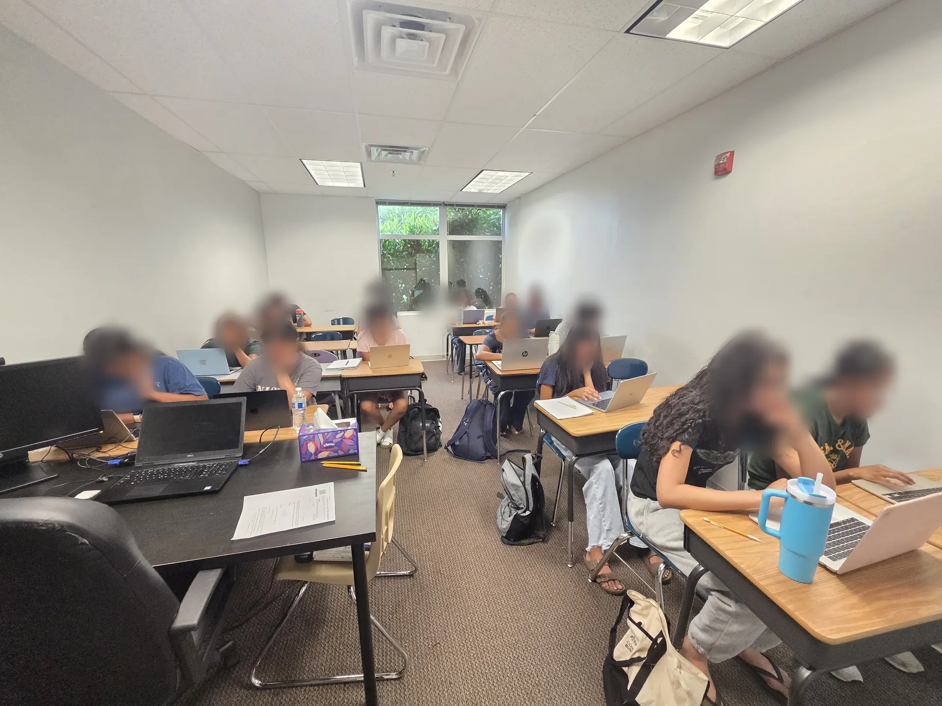 Students doing timed test practice